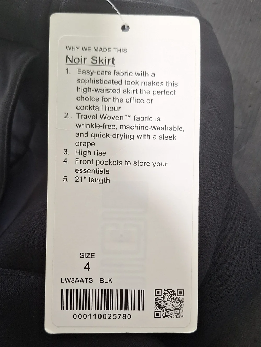 Lululemon athletica Noir Skirt Black Tie-Waist Mini